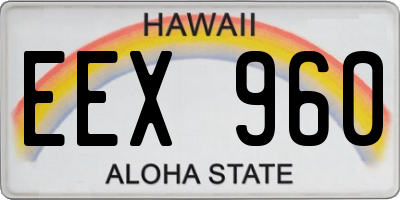 HI license plate EEX960