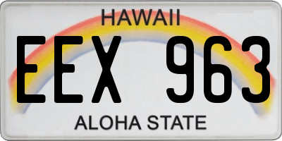 HI license plate EEX963