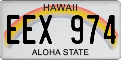 HI license plate EEX974