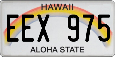 HI license plate EEX975