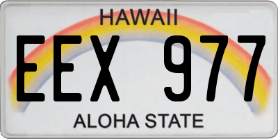 HI license plate EEX977