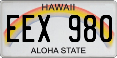 HI license plate EEX980