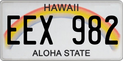 HI license plate EEX982