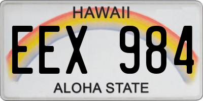 HI license plate EEX984