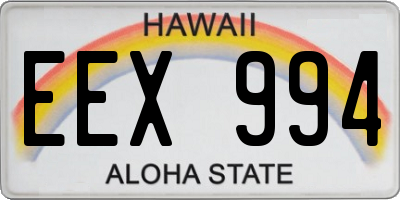 HI license plate EEX994