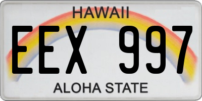 HI license plate EEX997
