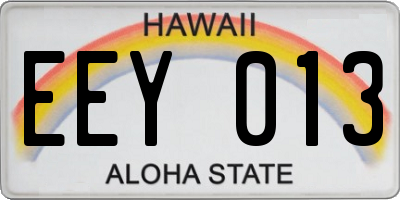 HI license plate EEY013