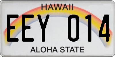 HI license plate EEY014