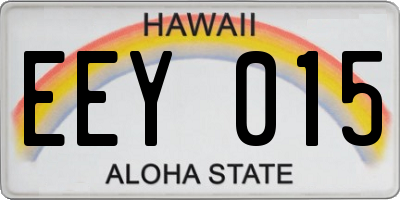 HI license plate EEY015