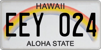 HI license plate EEY024