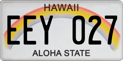 HI license plate EEY027