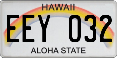 HI license plate EEY032