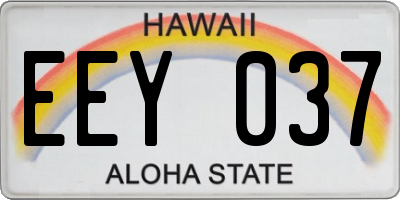 HI license plate EEY037