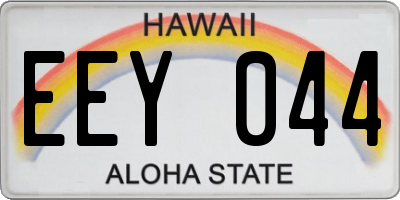 HI license plate EEY044