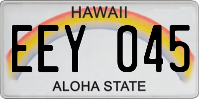 HI license plate EEY045