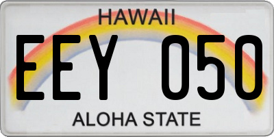 HI license plate EEY050