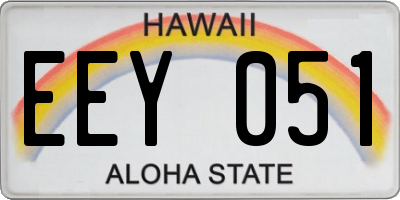 HI license plate EEY051