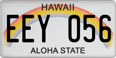 HI license plate EEY056