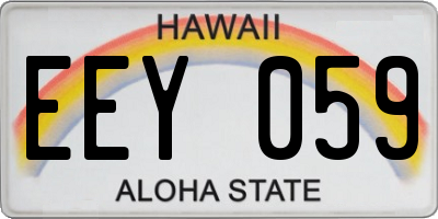 HI license plate EEY059