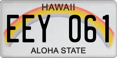 HI license plate EEY061
