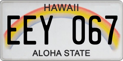 HI license plate EEY067