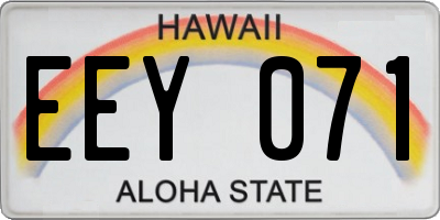 HI license plate EEY071