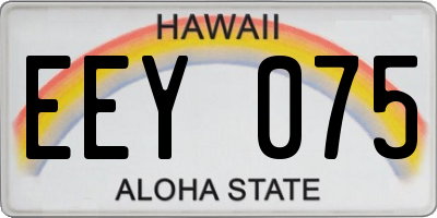 HI license plate EEY075