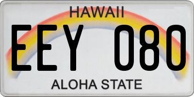 HI license plate EEY080