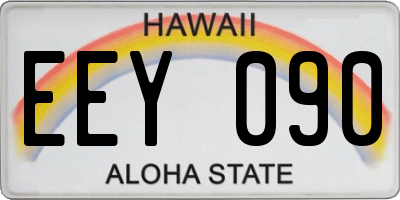 HI license plate EEY090