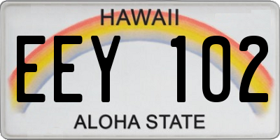 HI license plate EEY102