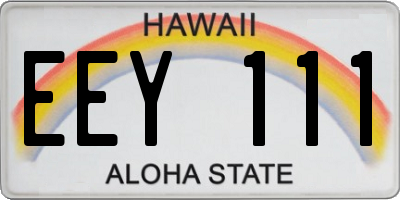 HI license plate EEY111