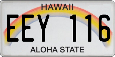 HI license plate EEY116