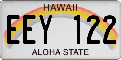 HI license plate EEY122