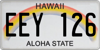 HI license plate EEY126