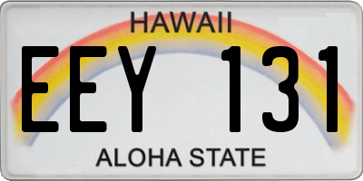 HI license plate EEY131