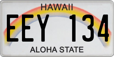 HI license plate EEY134