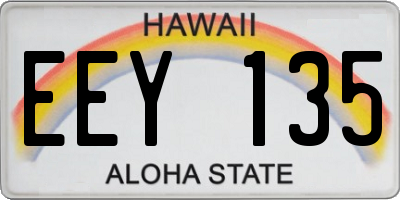 HI license plate EEY135