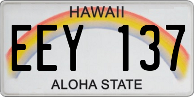 HI license plate EEY137