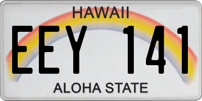 HI license plate EEY141