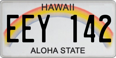 HI license plate EEY142