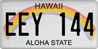 HI license plate EEY144