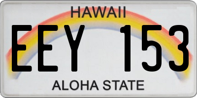 HI license plate EEY153