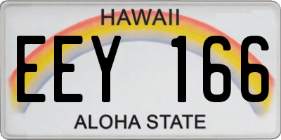 HI license plate EEY166