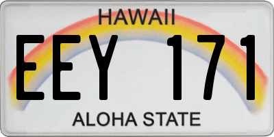 HI license plate EEY171