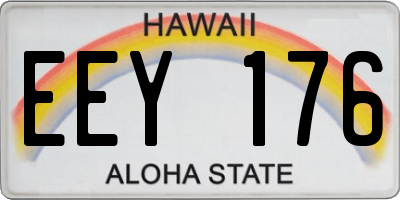 HI license plate EEY176