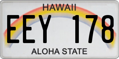 HI license plate EEY178