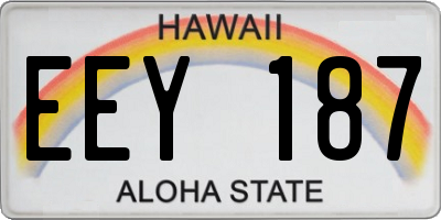 HI license plate EEY187