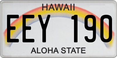 HI license plate EEY190
