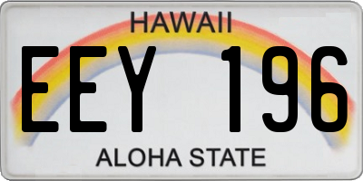HI license plate EEY196