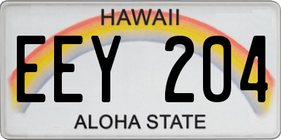 HI license plate EEY204
